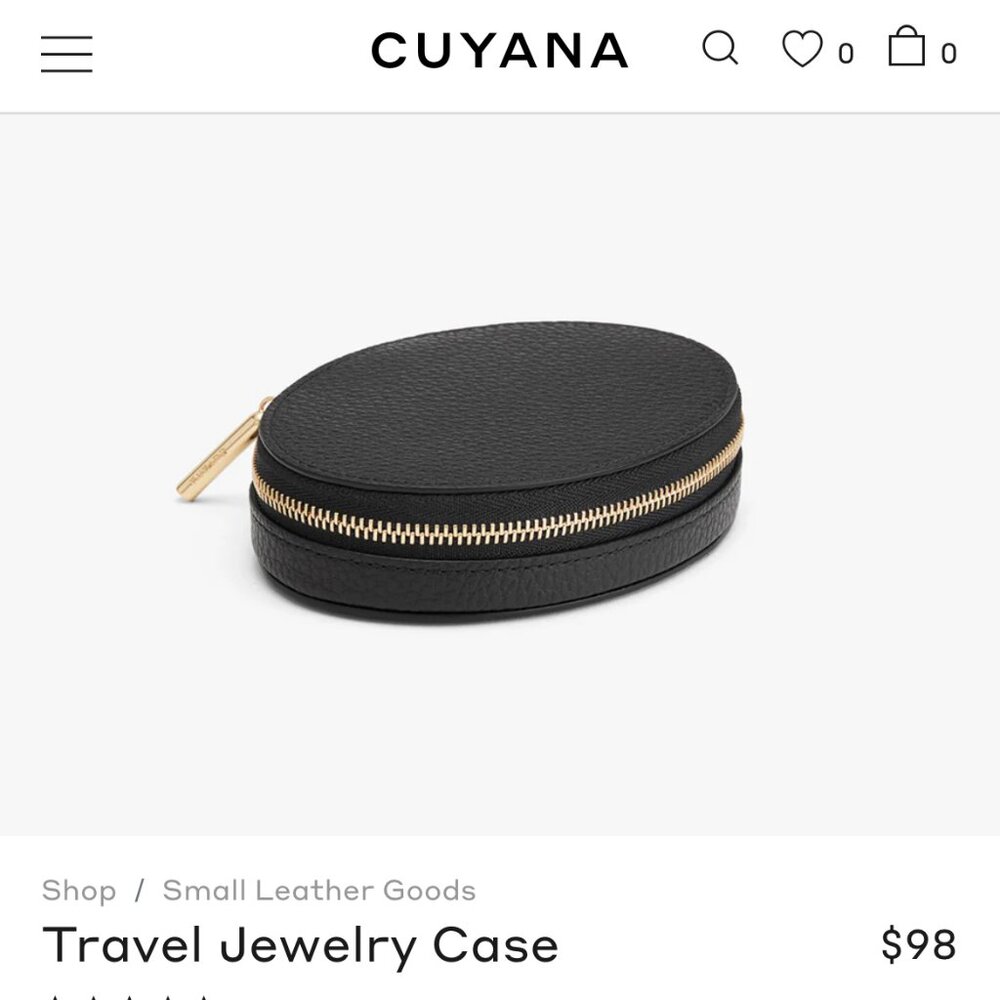 CUYANA Leather Travel Jewelry Case